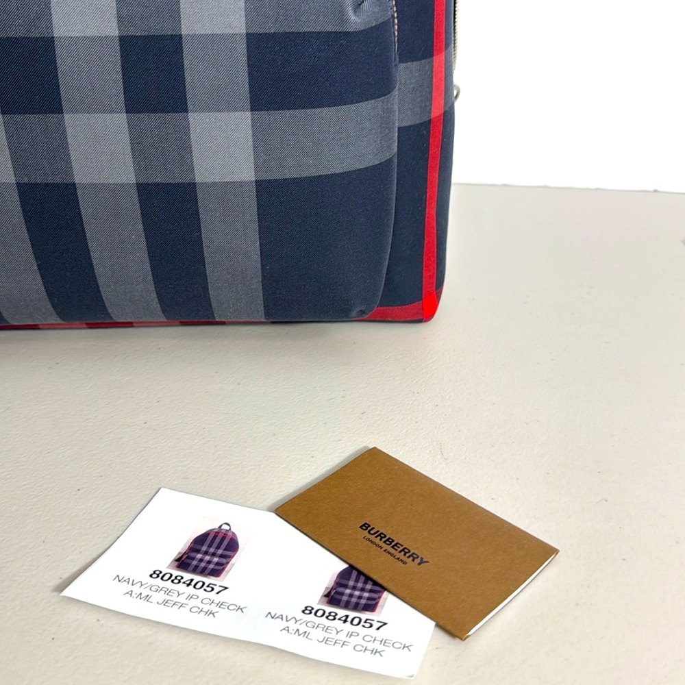 NEW $1350 Burberry NAVY and Red NOVA Check Backpack FULL SIZE GORGEOUS NWT - Picture 16 of 16